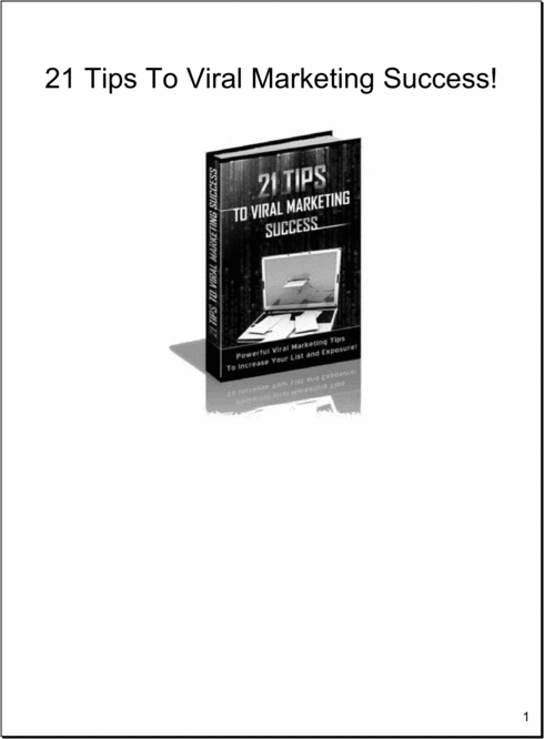 Product picture 21 Tips To Viral Marketing Success!